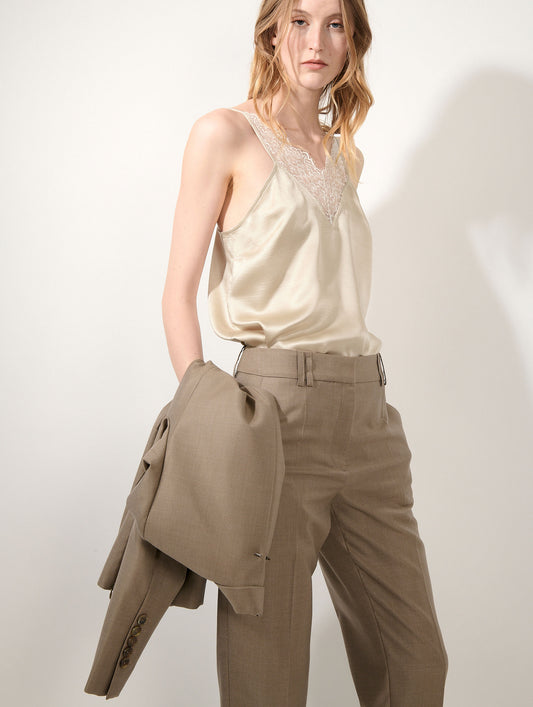 Champagne silk ottoman camisole
