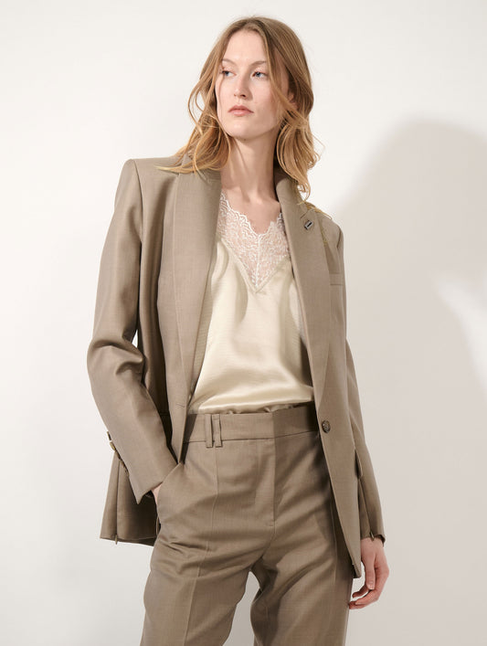 Champagne silk ottoman camisole