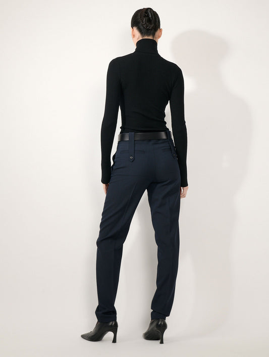Grace trousers in dark navy wool cover