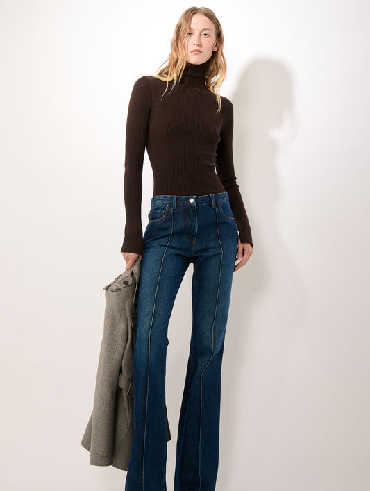 Medium blue denim bootcut jeans