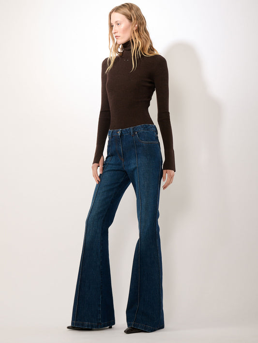 Medium blue denim bootcut jeans