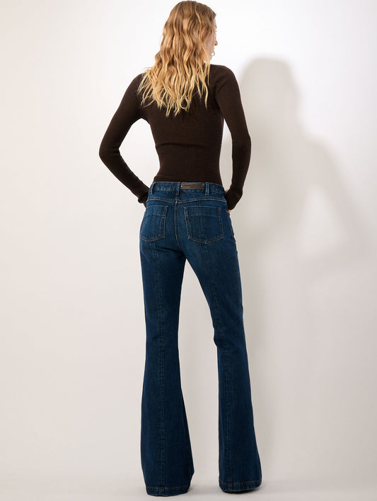Medium blue denim bootcut jeans