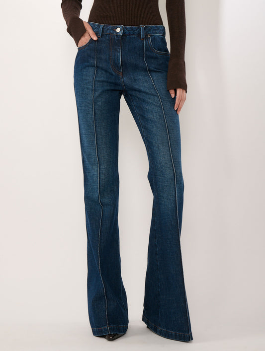 Medium blue denim bootcut jeans