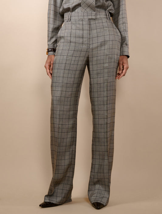 Black Prince of Wales silk twill trousers