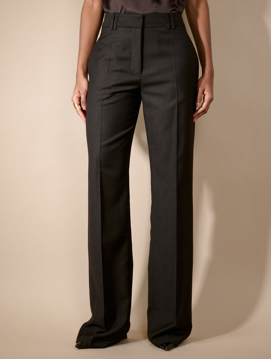 Macassar Prince of Wales wide-leg trousers