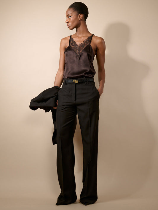 Macassar Prince of Wales wide-leg trousers