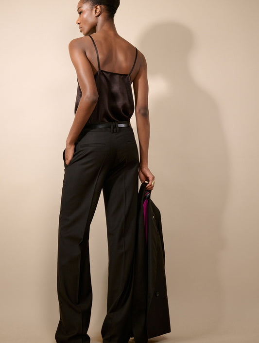 Macassar Prince of Wales wide-leg trousers