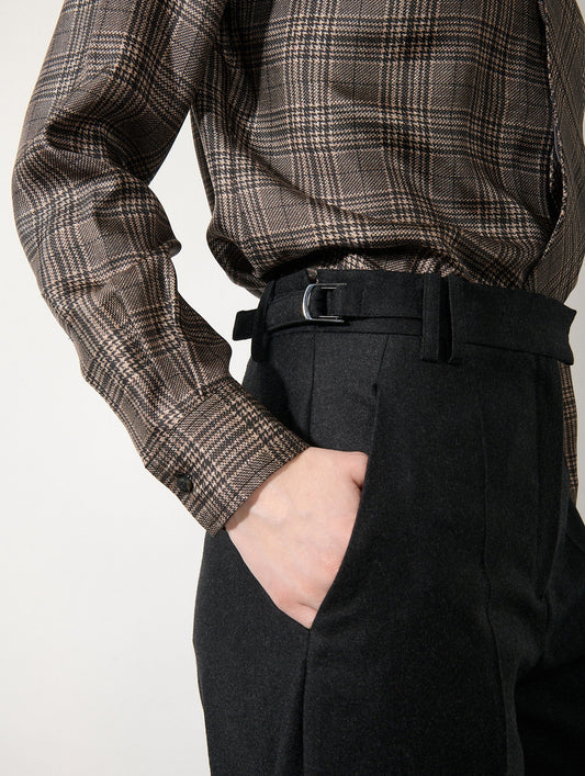 Asphalt 7/8-length flannel trousers