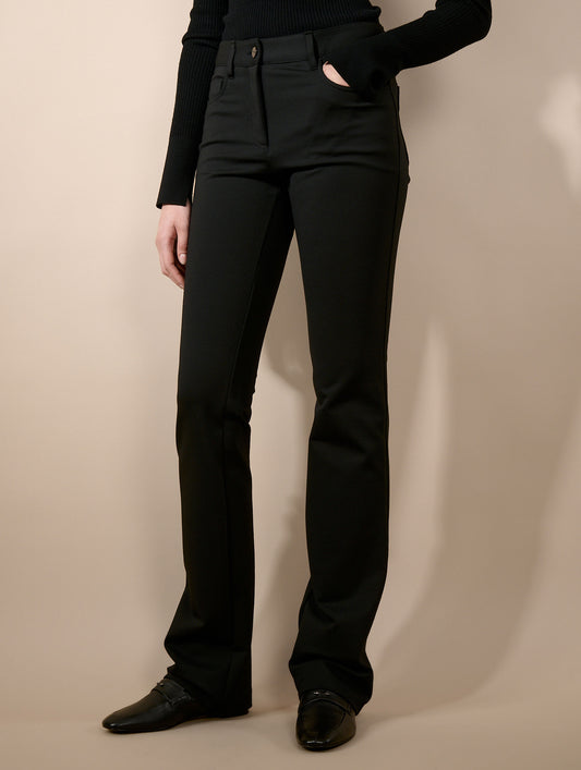 Black Milano jersey five-pocket trousers