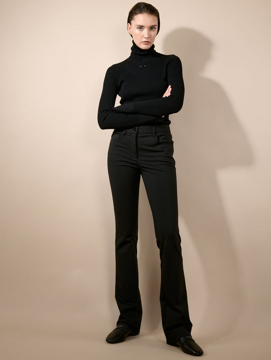 Black Milano jersey five-pocket trousers