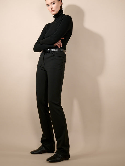 Black Milano jersey five-pocket trousers