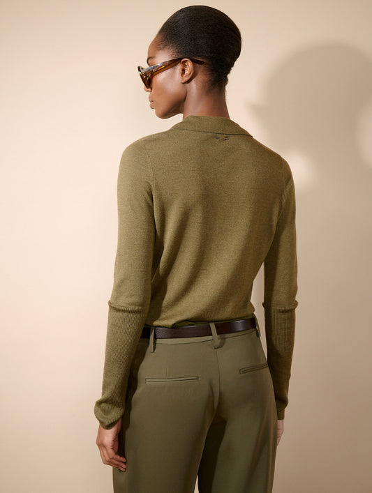 Moss extra-fine merino silk cardigan sweater