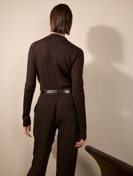 Mocha extra-fine merino silk cardigan