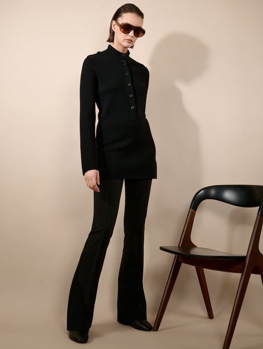 Black merino knit tunic