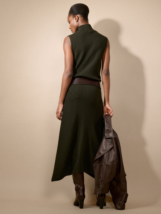 Lichen wool and cashmere sleeveless sweater
