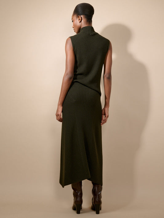 Lichen wool and cashmere sleeveless sweater
