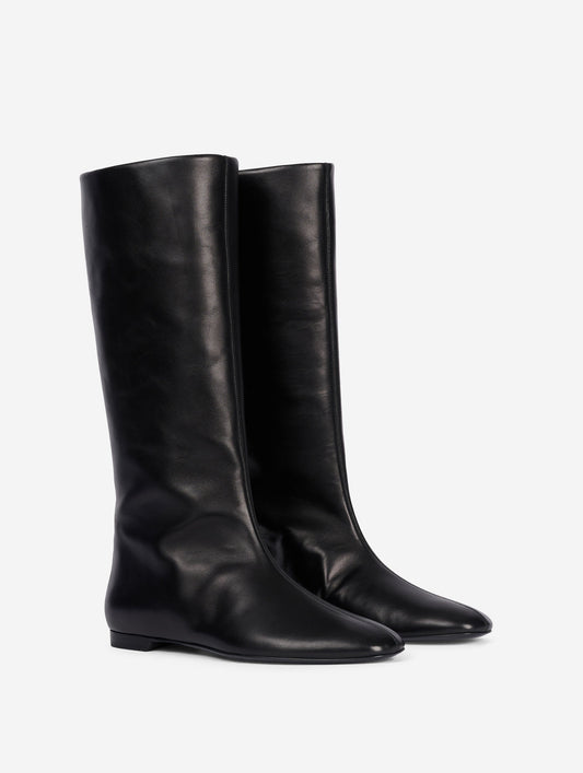 Black nappa leather boots