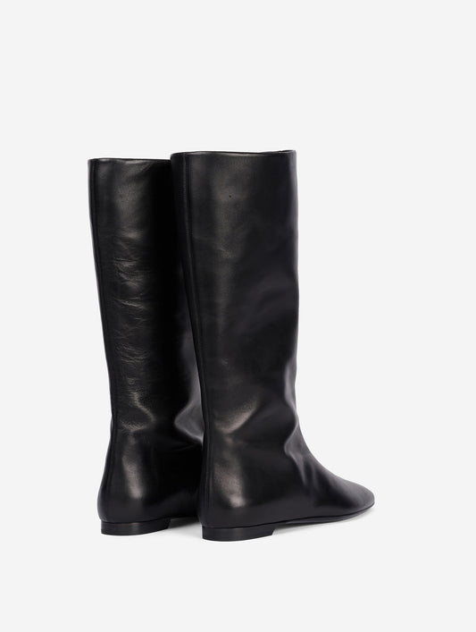 Black nappa leather boots