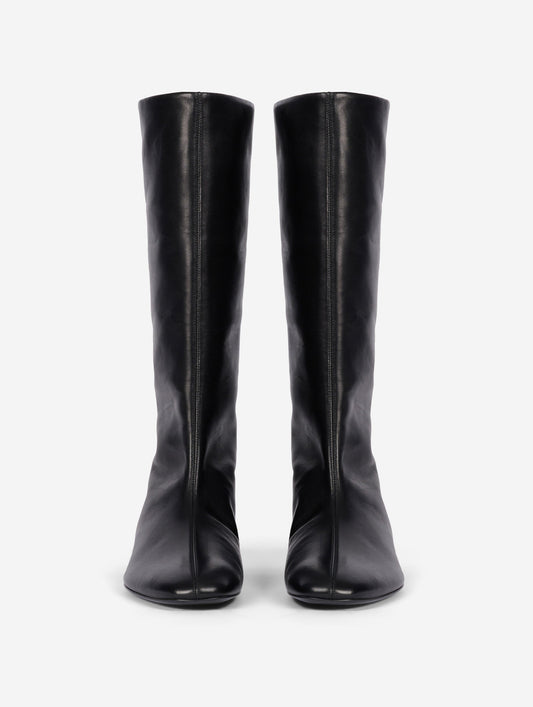 Black nappa leather boots
