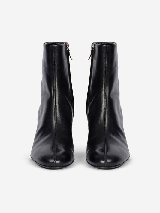 Black leather ankle boots
