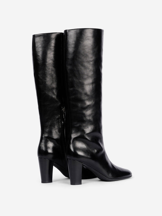 Black leather boots