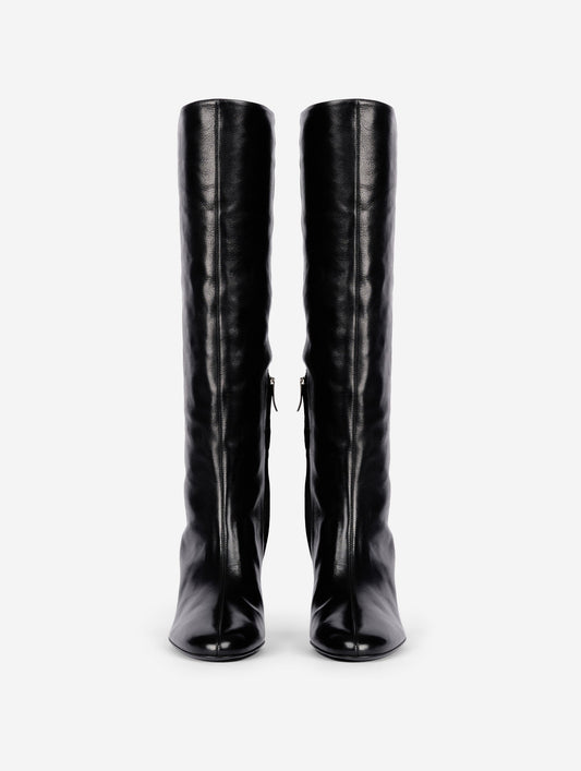 Black leather boots