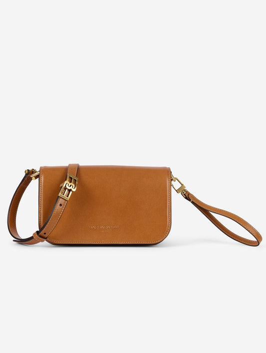 Small "Like Me" bag in honey leather