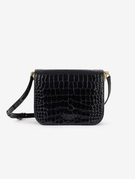 "Touch Me" bag in embossed black leather