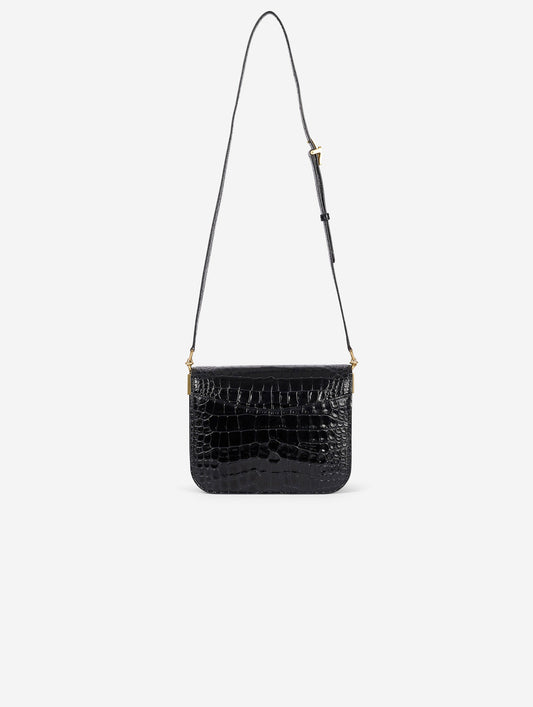 "Touch Me" bag in embossed black leather
