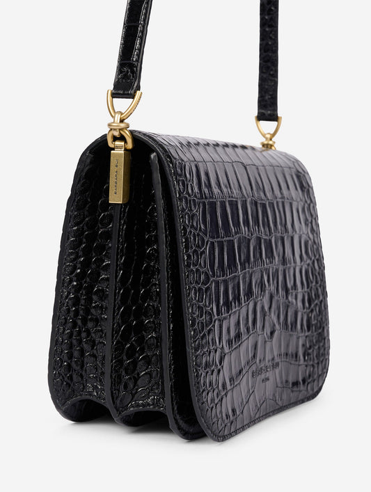 "Touch Me" bag in embossed black leather