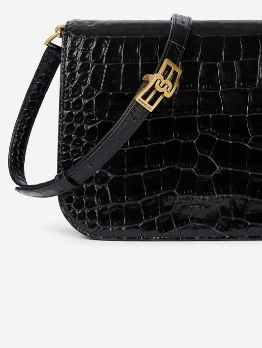 "Touch Me" bag in embossed black leather