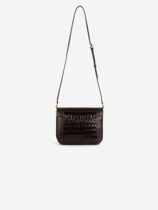 "Touch Me" bag in embossed brown leather