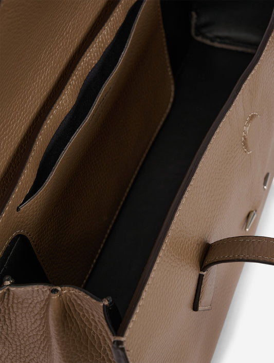 "One B." bag in taupe leather