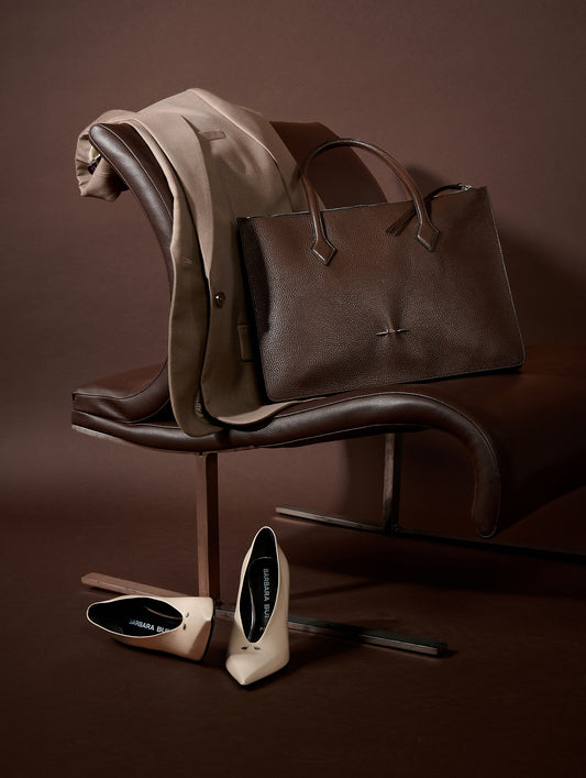 "B. Three" bag in brown leather