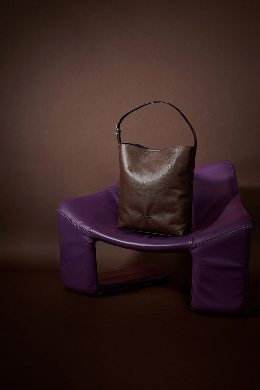 "B. Fore" bag in brown leather