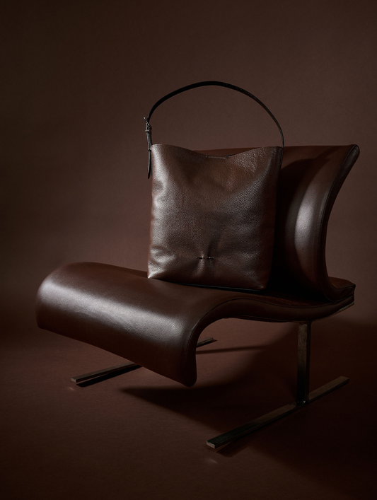 "Big B. Fore" bag in brown leather