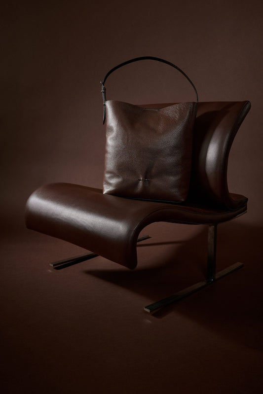 "Big B. Fore" bag in brown leather
