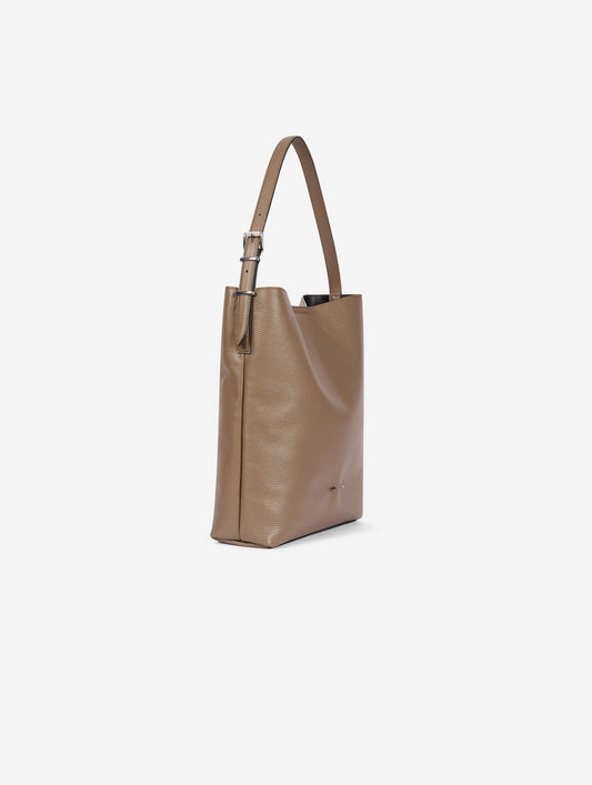 "Big B. Fore" bag in taupe leather