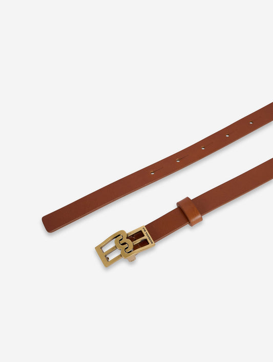Honey leather slim belt