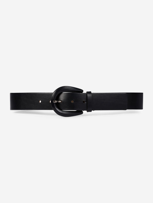 Black leather belt
