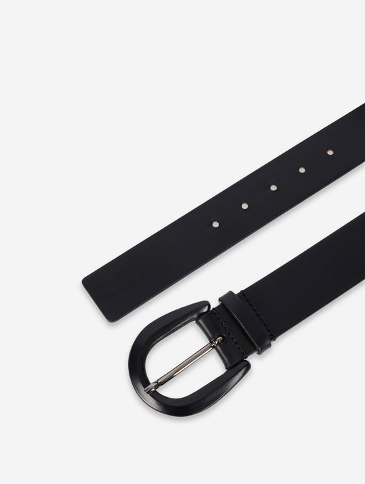 Black leather belt