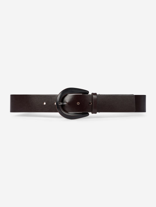 Chocolate leather belt