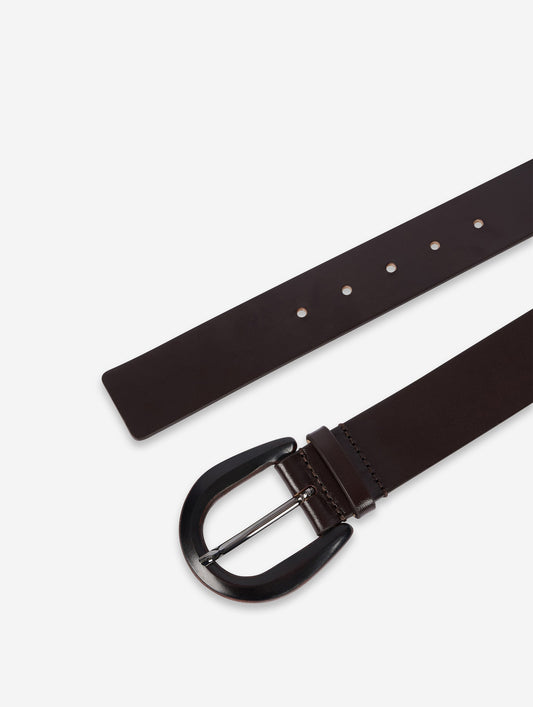 Chocolate leather belt