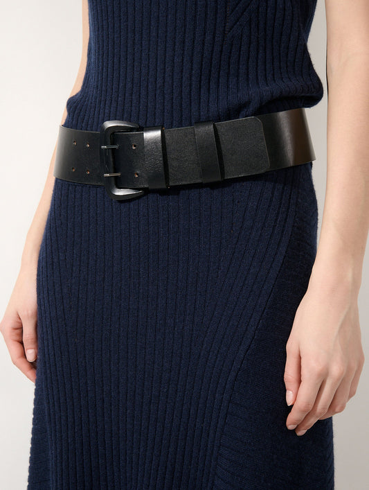 Black leather belt