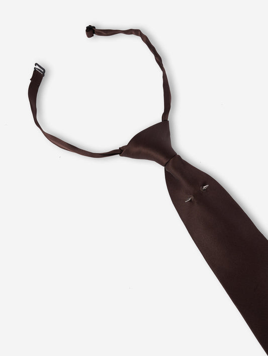 Mocha silk satin tie
