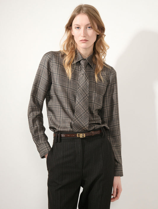 Black Prince of Wales silk twill tie