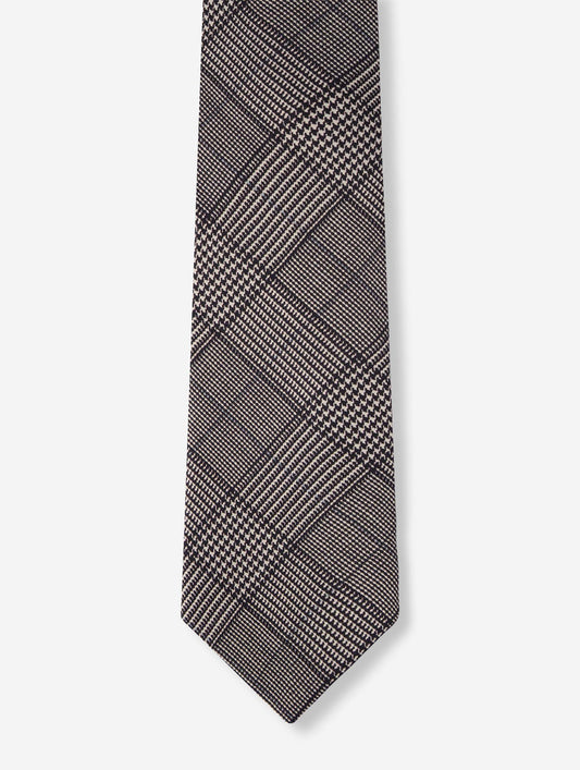 Black Prince of Wales silk twill tie