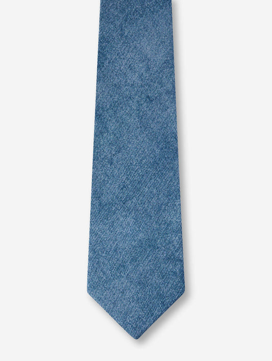 Stone blue silk satin tie
