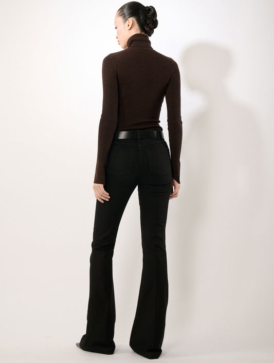 Black bootcut denim jeans
