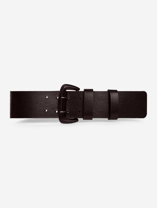 Chocolate leather belt